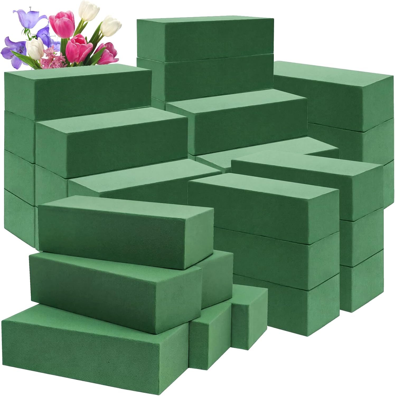 Wedding Floral Supply - 72 Stück Blumenschaumblöcke, grüner Nass- und