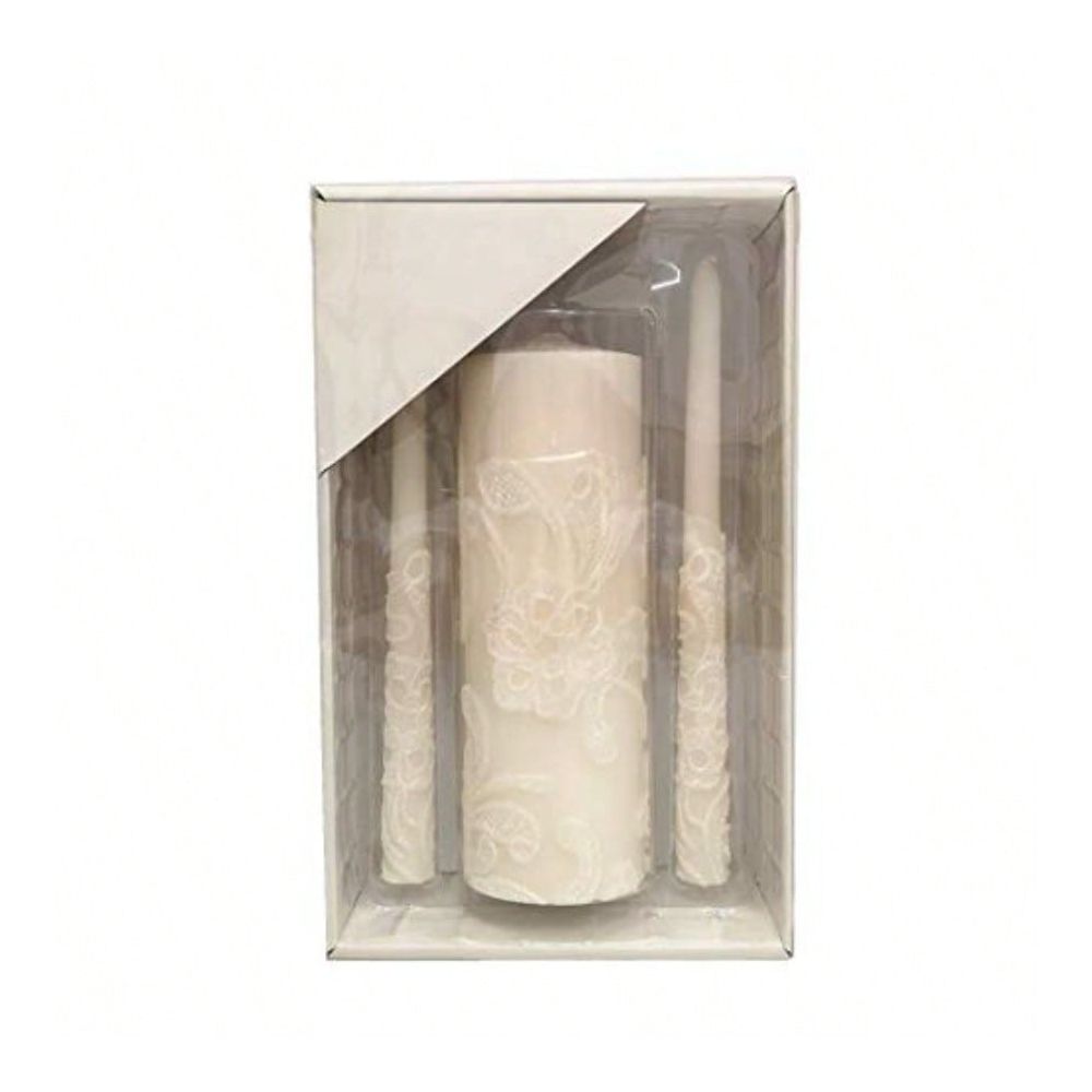 Unity Candle Set - 25 cm hohes cremefarbenes Hochzeits-Einheitskerzen-Set enthält