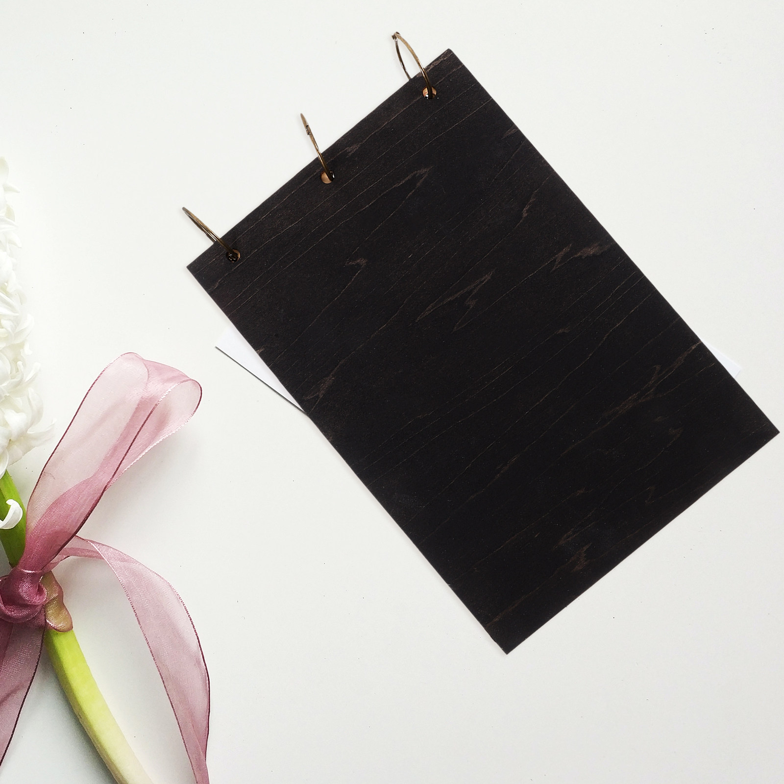 Personalized Guest Book - Elegantes Vintage-Hochzeitsgästebuch mit Holzeinband, handgefertigtes rustikales