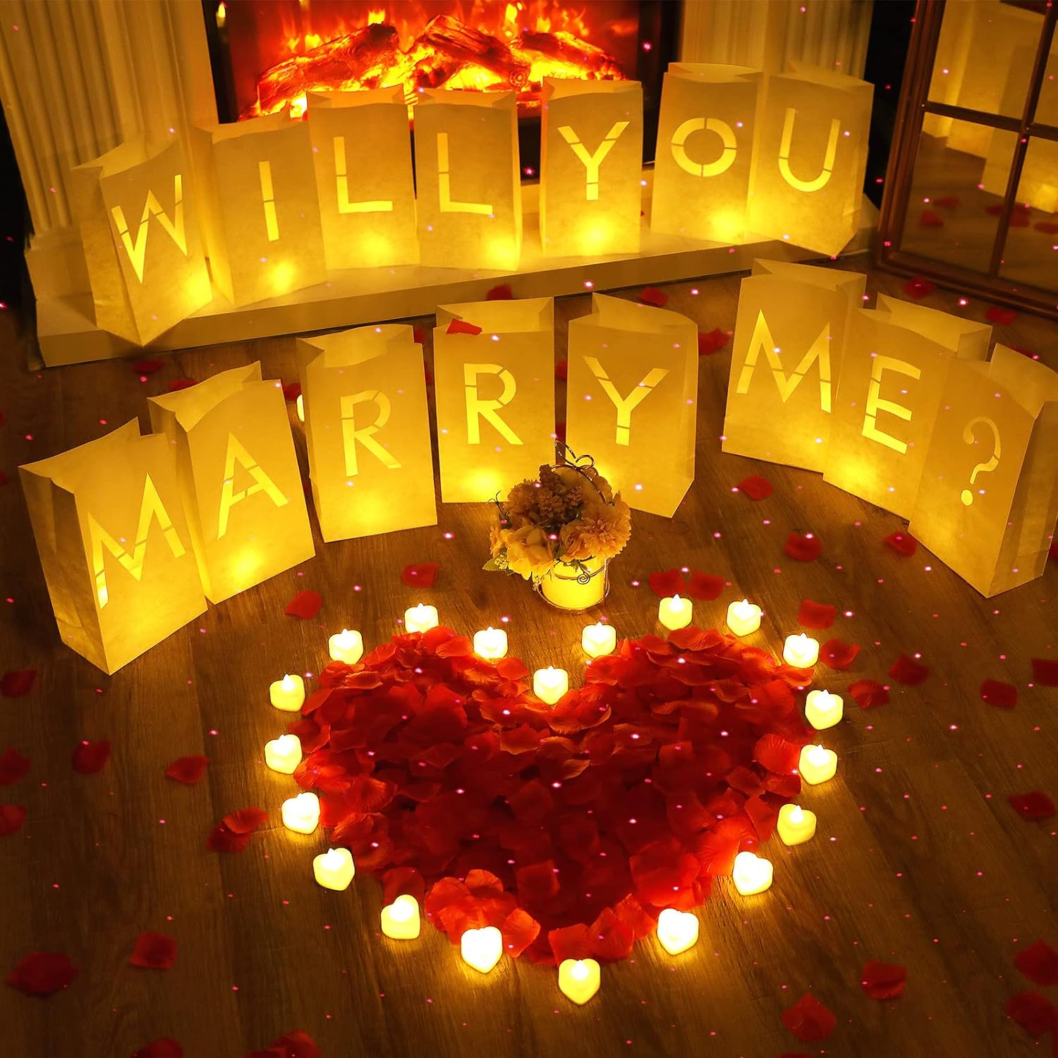 Unity Candle Set - Will You Marry Me Vorschlag Dekor