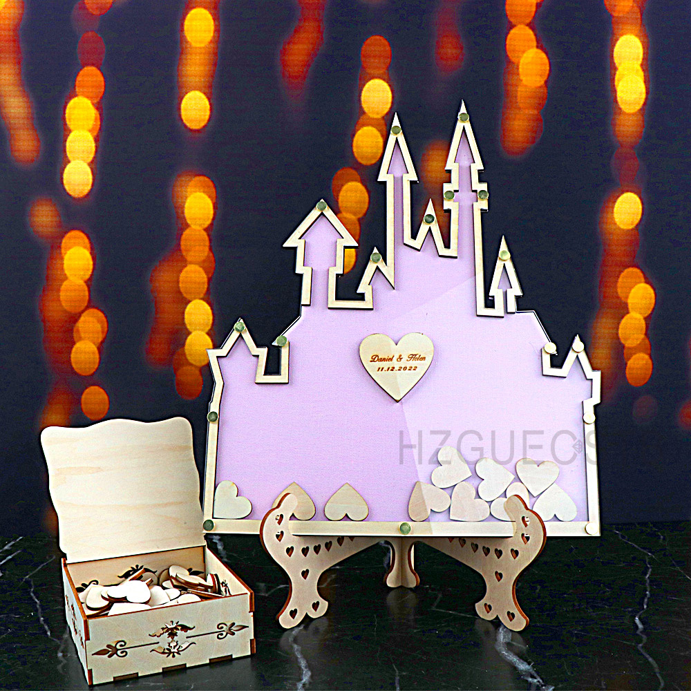Personalized Guest Book - Personalisierte Burg Gästebuch Hochzeit Drop-Box Acryl