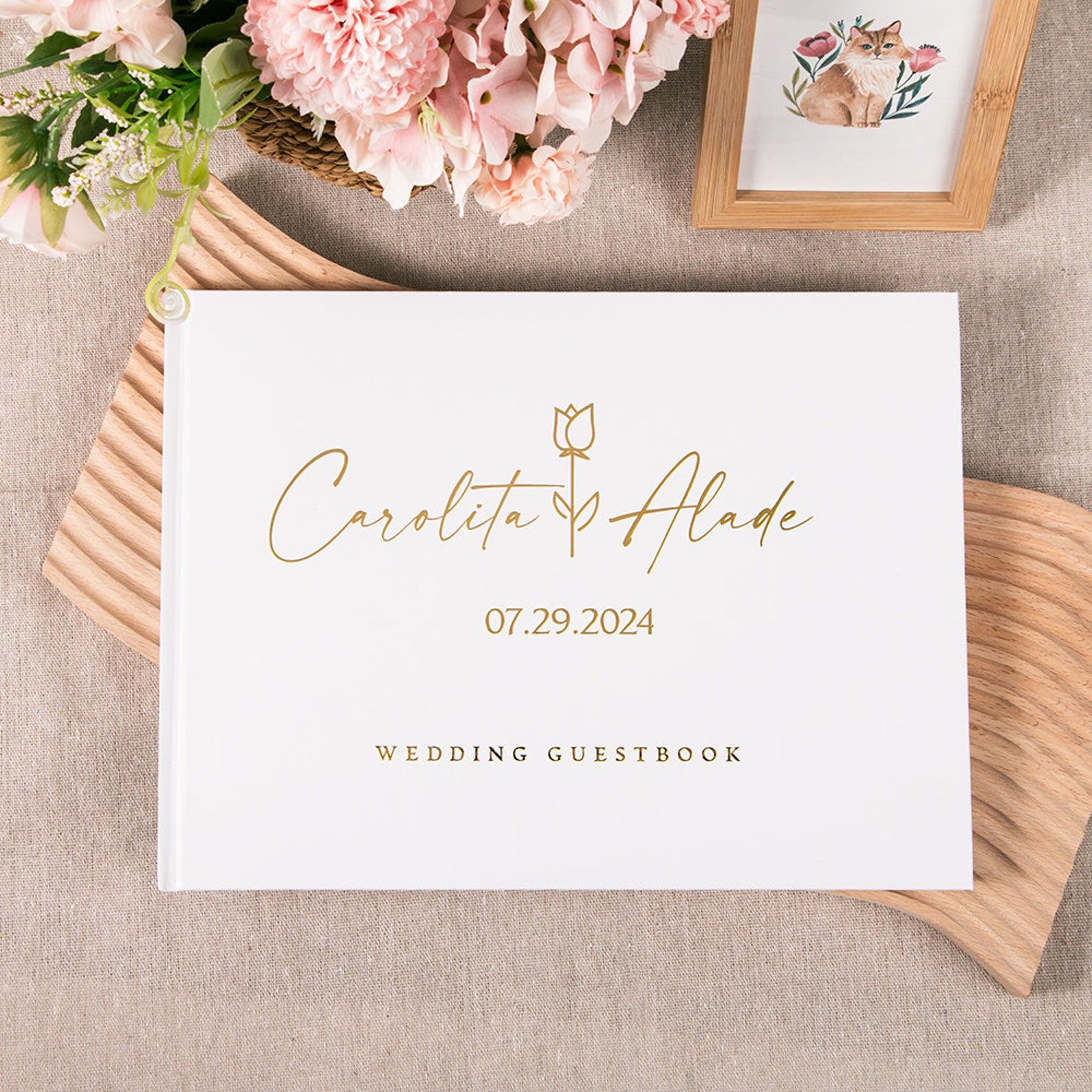 Personalized Guest Book - Benutzerdefinierte Hochzeit Gästebuch personalisierte Gästebuch Zeichen