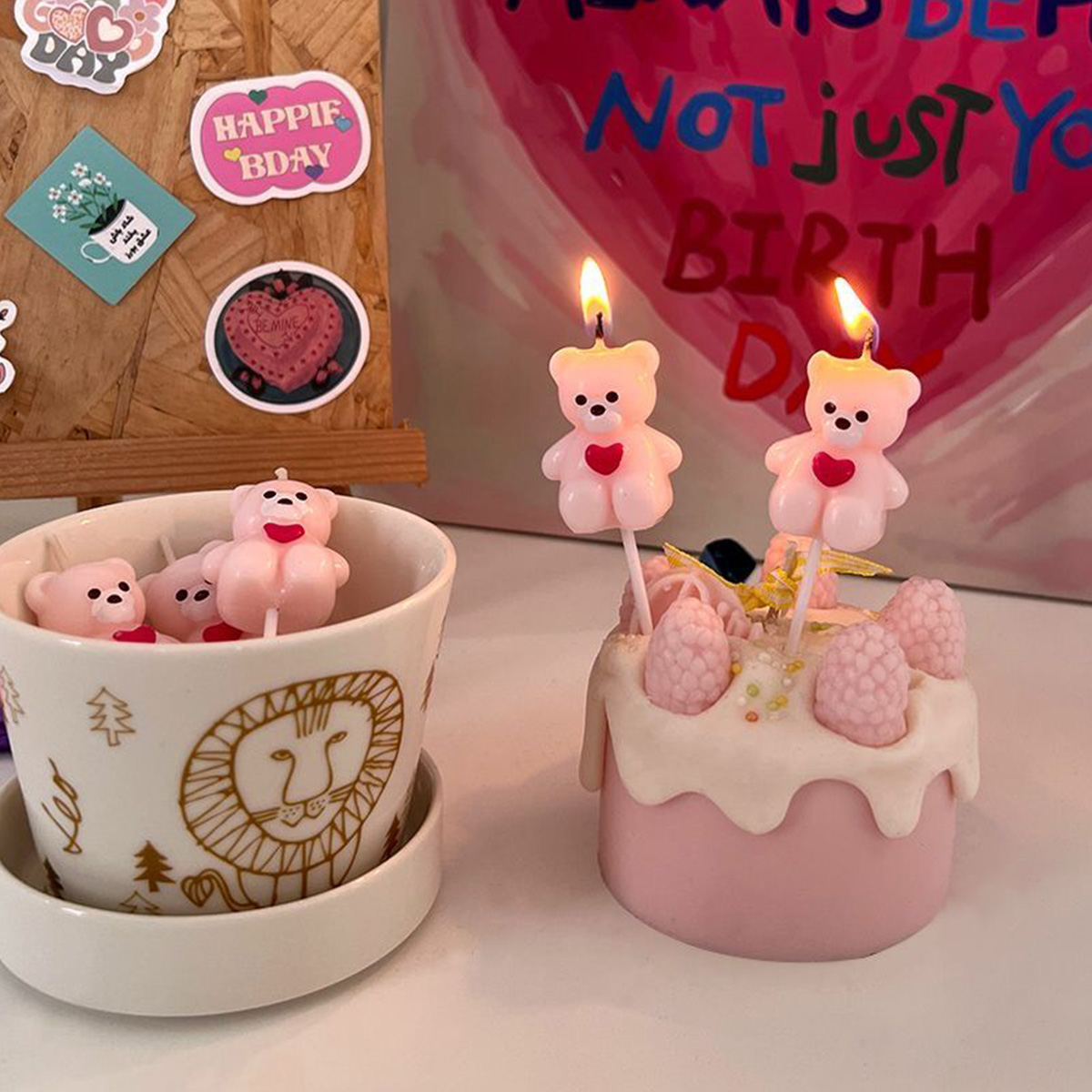 5 stücke Cartoon Umarmung Bär  – Unity Candle Set Bewertung und Preis