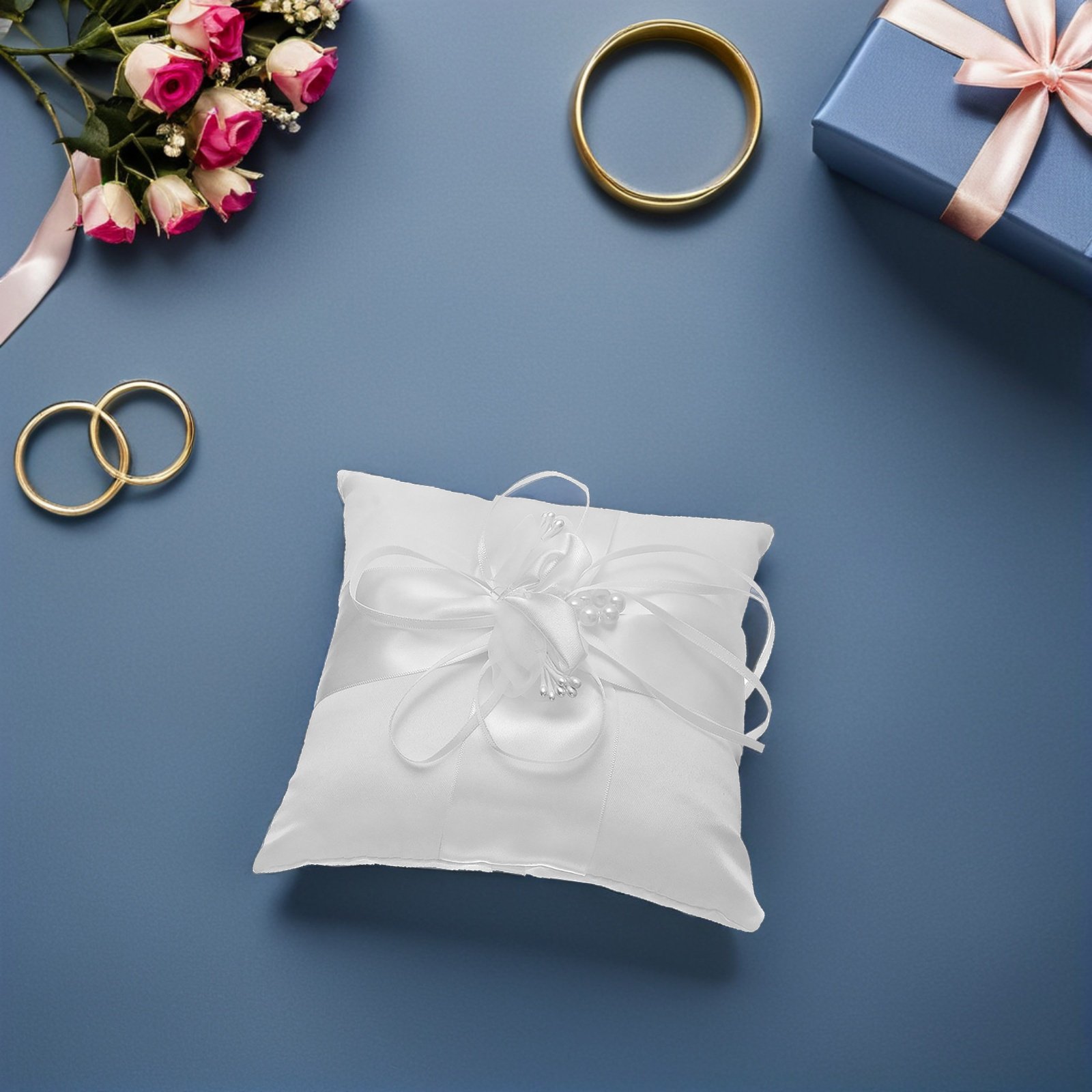Elegantes Perlenblumen-Hochzei – Ring Bearer Pillow Bewertung und Preis