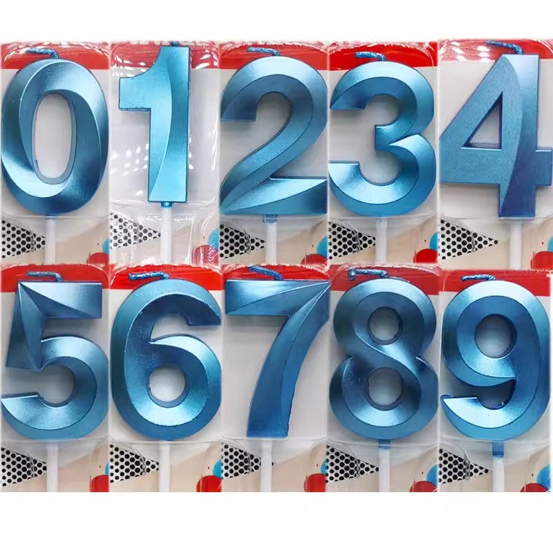 Blaue Zahlen-Kuchenkerzen, 0,  – Unity Candle Set Bewertung und Preis