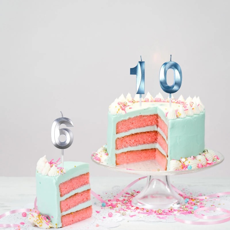 Blaue Zahlen-Kuchenkerzen, 0,  – Unity Candle Set Bewertung und Preis