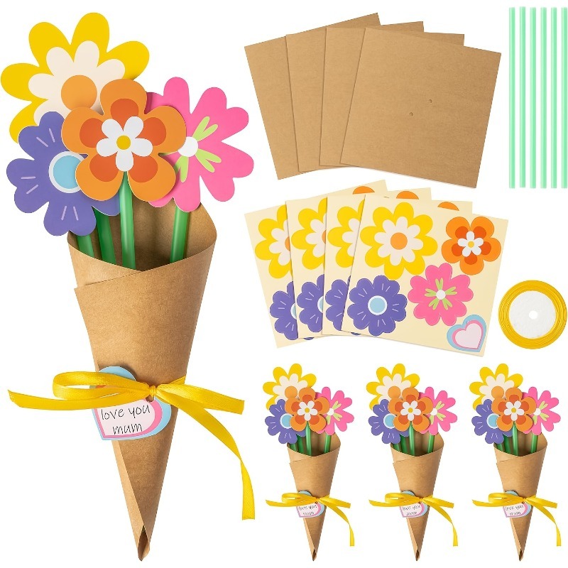 100-teiliges DIY-Blumenstrauß- – Papercraft Supply Ribbon Bewertung und Preis