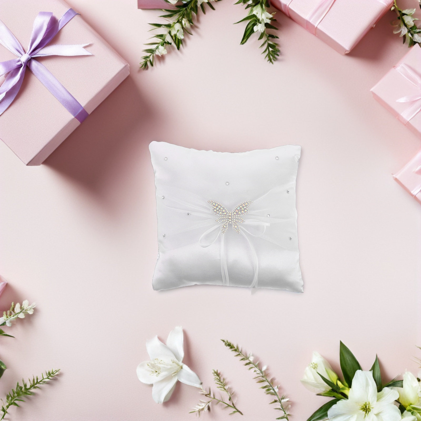 Hochzeitsringkissen aus weißem – Ring Bearer Pillow Bewertung und Preis