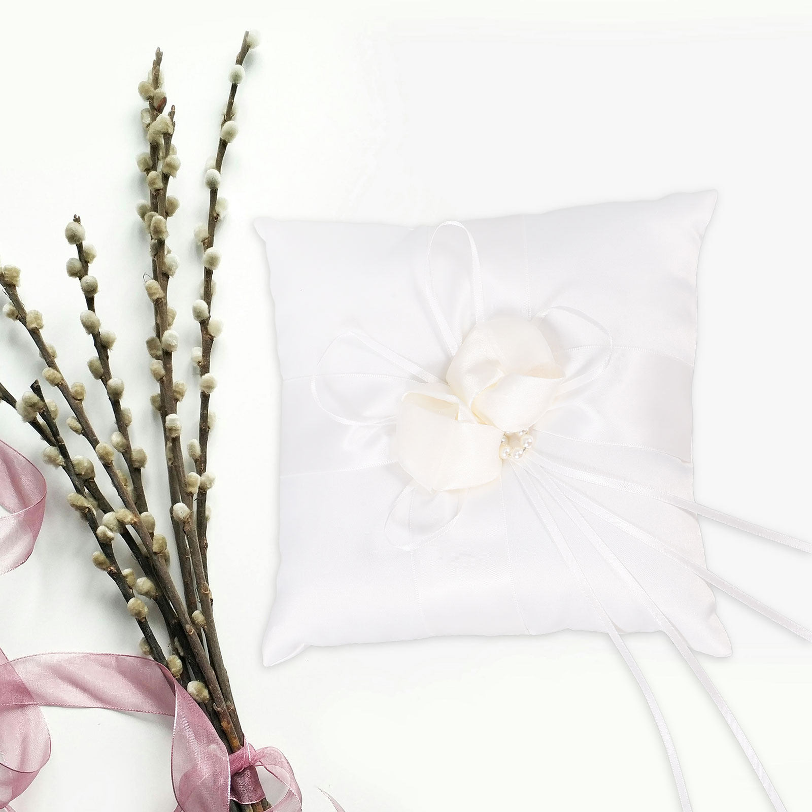 20x20cm Brautringkissen, weiß, – Ring Bearer Pillow Bewertung und Preis