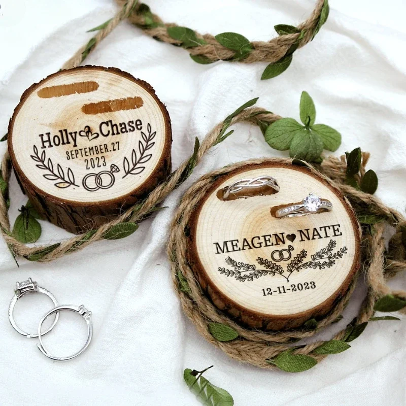 1PCS Free Custom Baum Holz Stu – Ring Bearer Pillow Bewertung und Preis