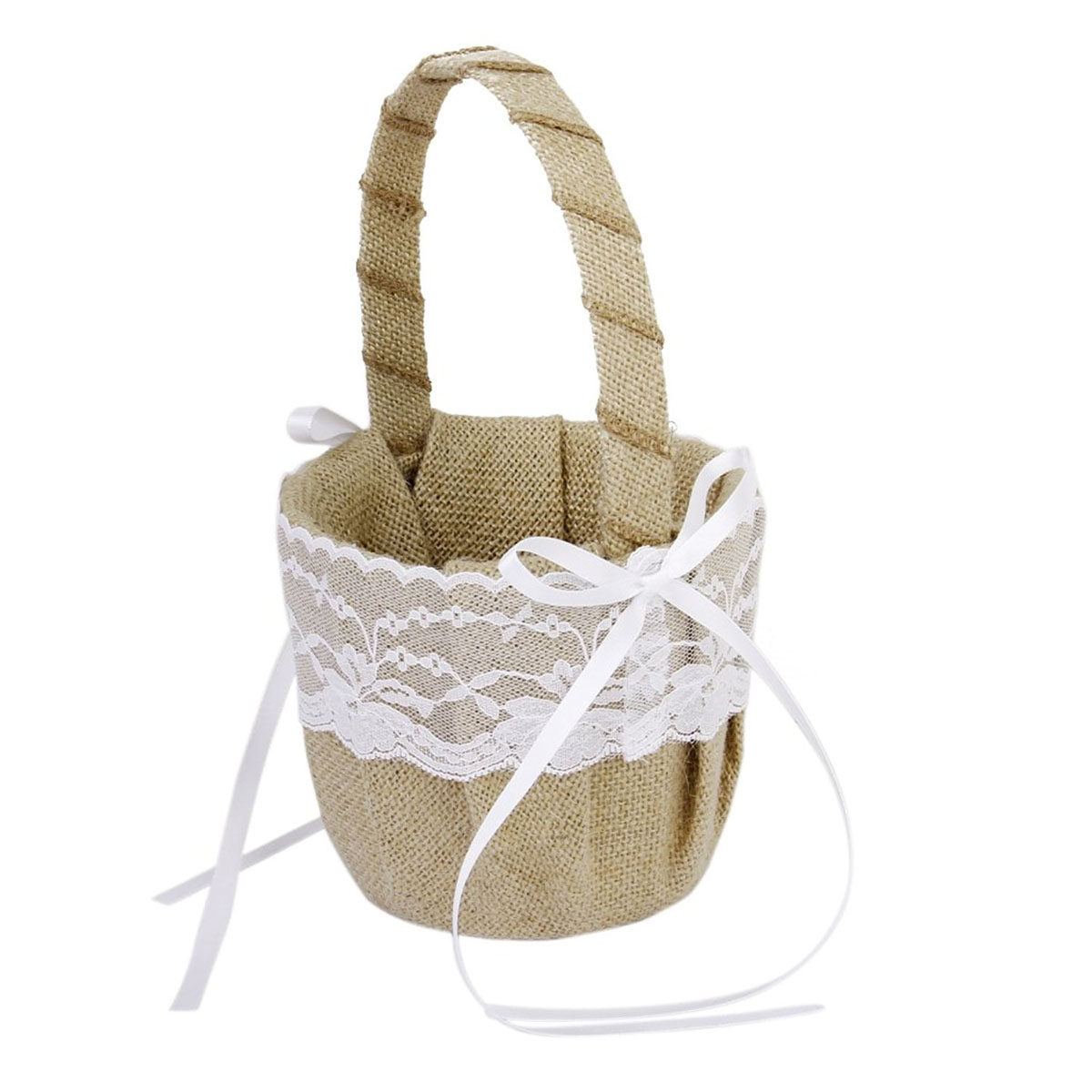 Set aus 6 Jute-Spitzen-Blumenk – Ring Bearer Pillow Bewertung und Preis